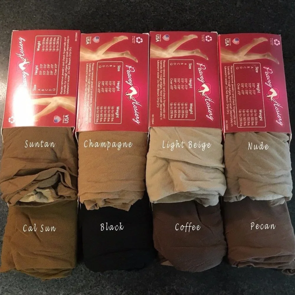 New Bundle Of 4 Hooters Girl Uniform Footed Pantyhose Champagne Size Q